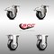 Service Caster 3 Inch 316SS Black Polyurethane Swivel Top Plate Caster Lock Brake 2 Rigid, 2PK SCC-SS316TTL20S314-PPUB-BLK-2-R-2 - alternate 4